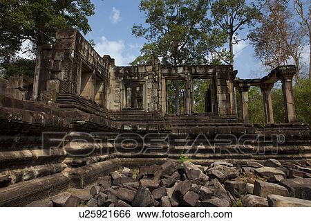 Angkor Thom Ruins View Large Photo Image Stock Photograph - Angkor Thom Ruins. Fotosearch