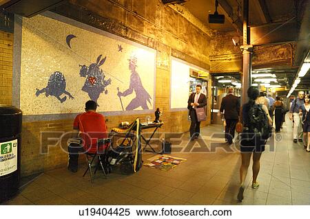 Artist Working in Subway Station View Large Photo Image Stock Photography - Artist Working in Subway Station. Fotosearch