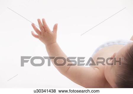 Stock Photo - Baby Boy Raising Hand. Fotosearch