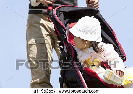 Baby Girl in Buggy View Large Photo Image Stock Photo - Baby Girl in Buggy. Fotosearch