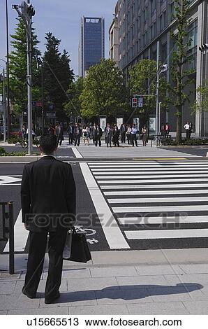 Businessman at Pedestrian Crossing View Large Photo Image Stock Image - Businessman at Pedestrian Crossing. Fotosearch