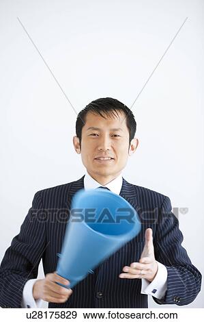 Businessman with Megaphone View Large Photo Image Stock Photo - Businessman with Megaphone. Fotosearch