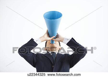 Businessman with Megaphone View Large Photo Image Stock Photography - Businessman with Megaphone. Fotosearch