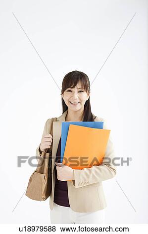 Businesswoman with Files View Large Photo Image Stock Photo - Businesswoman with Files. Fotosearch