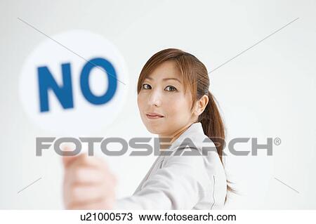 Businesswoman with No Sign View Large Photo Image Stock Image - Businesswoman with No Sign. Fotosearch
