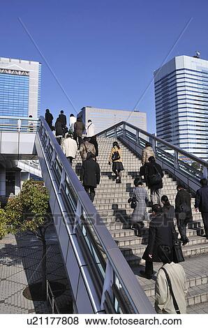 Commuters Walking Up on Steps View Large Photo Image Stock Photo - Commuters Walking Up on Steps. Fotosearch