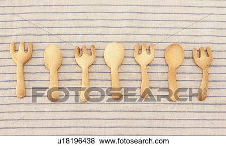 Stock Photo - Cookies Shaped as Forks and Spoons. Fotosearch