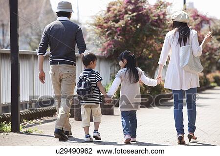 Family of Four Walking View Large Photo Image Stock Image - Family of Four Walking. Fotosearch