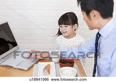 Father and Daughter Having Breakfast View Large Photo Image Stock Photograph - Father and Daughter Having Breakfast. Fotosearch