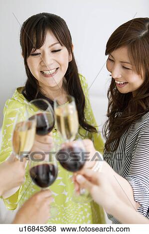 Five People Toasting with Wine View Large Photo Image Stock Photo - Five People Toasting with Wine. Fotosearch