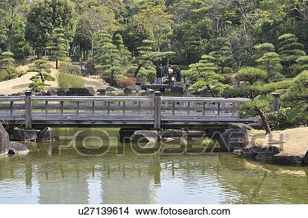 Footbridge in Mihama Garden View Large Photo Image Picture - Footbridge in Mihama Garden. Fotosearch