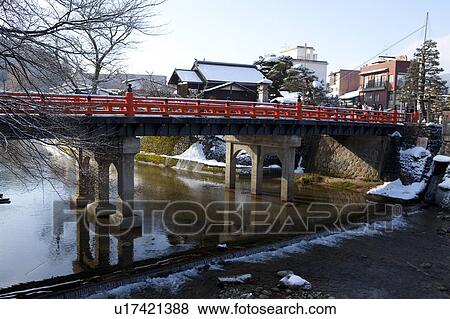 Footbridge Over River View Large Photo Image Stock Photo - Footbridge Over River. Fotosearch