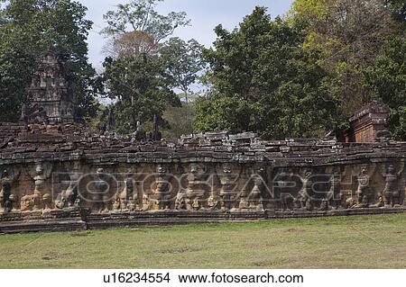 Garuda Relief of Elephant Terrace View Large Photo Image Picture - Garuda Relief of Elephant Terrace. Fotosearch