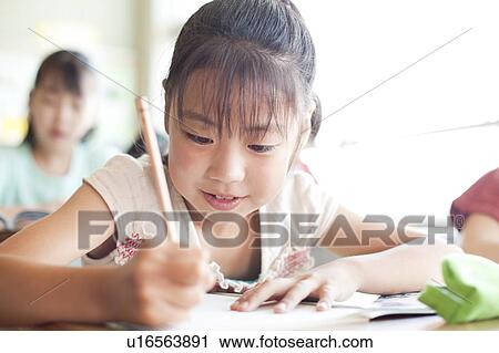 Girl Studying in Classroom View Large Photo Image Stock Image - Girl Studying in Classroom. Fotosearch