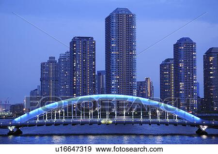 Stock Photo - High Rise Buildings by Eitai Bridge. Fotosearch