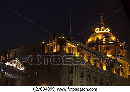 Illuminated Building at Night View Large Photo Image Stock Photo - Illuminated Building at Night. Fotosearch