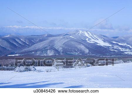 Stock Photograph - Japanese Alps in Winter. Fotosearch