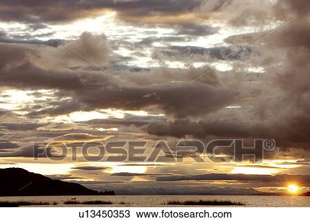 Stock Image - Lake Titicaca, Andes, Peru. Fotosearch