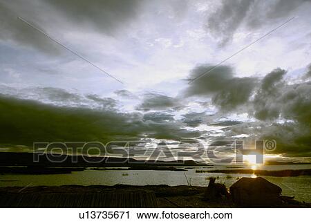Stock Image - Lake Titicaca, Andes, Peru. Fotosearch