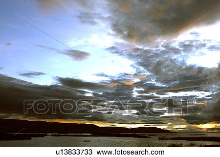 Stock Image - Lake Titicaca, Andes, Peru. Fotosearch