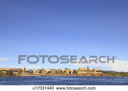 Stock Image - Lake Titicaca, Andes, Peru. Fotosearch