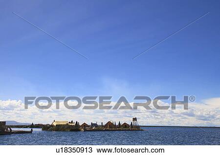 Stock Image - Lake Titicaca, Andes, Peru. Fotosearch