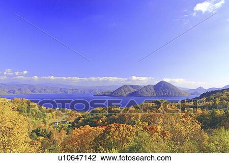 Stock Image - Lake Toya in Autumn. Fotosearch
