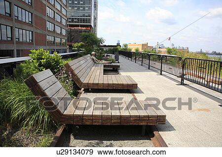 Lounge Chairs at High Line View Large Photo Image Stock Photo - Lounge Chairs at High Line. Fotosearch