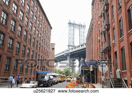 Manhattan Bridge Seen From Brooklyn View Large Photo Image Stock Photo - Manhattan Bridge Seen From Brooklyn. Fotosearch