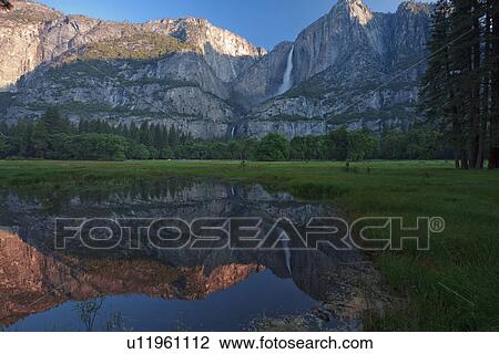 Stock Image - Morning at Yosemite Waterfall. Fotosearch