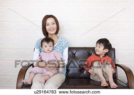 Mother with Two Children View Large Photo Image Stock Image - Mother with Two Children. Fotosearch