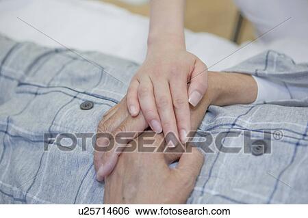 Nurse holding senior man's hand, Kanagawa Prefecture, Honshu, Japan View Large Photo Image Stock Photograph - Nurse holding senior man's hand, Kanagawa Prefecture, Honshu, Japan. Fotosearch