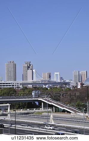Odaiba Skyline View Large Photo Image Stock Photography - Odaiba Skyline. Fotosearch