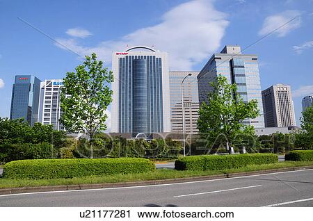 Stock Image - Office Buildings in Makuhari. Fotosearch