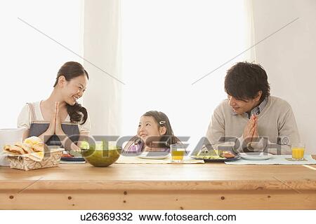 Parents and Daughter Praying at Breakfast Table View Large Photo Image Stock Image - Parents and Daughter Praying at Breakfast Table. Fotosearch
