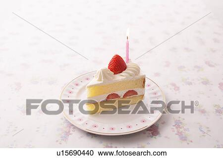 Stock Image - Piece of Birthday Cake. Fotosearch