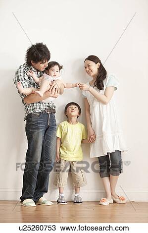 Stock Image - Portrait of Family of Four. Fotosearch