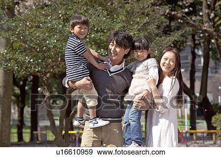 Portrait of Parents and Two Children View Large Photo Image Stock Photo - Portrait of Parents and Two Children. Fotosearch