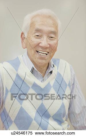 Stock Photography - Portrait of senior man, Kanagawa Prefecture, Honshu, Japan. Fotosearch