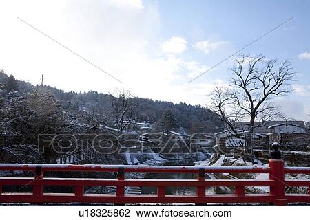 Stock Image - River Running Through Village. Fotosearch