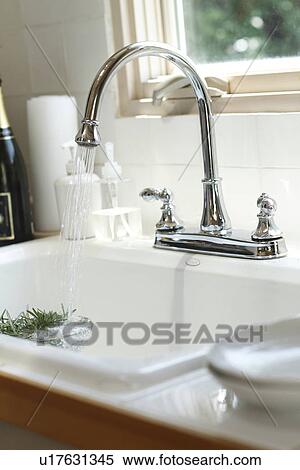 Stock Photography - Rosemary Being Rinsed. Fotosearch
