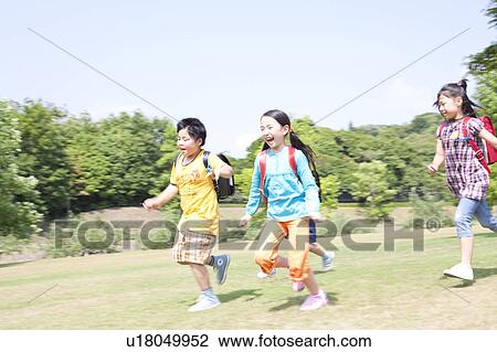 Schoolchildren Running View Large Photo Image Stock Image - Schoolchildren Running. Fotosearch