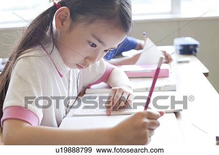 Schoolgirl Studying View Large Photo Image Stock Photo - Schoolgirl Studying. Fotosearch