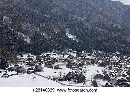 Shirakawa-go Village View Large Photo Image Stock Photo - Shirakawa-go Village. Fotosearch
