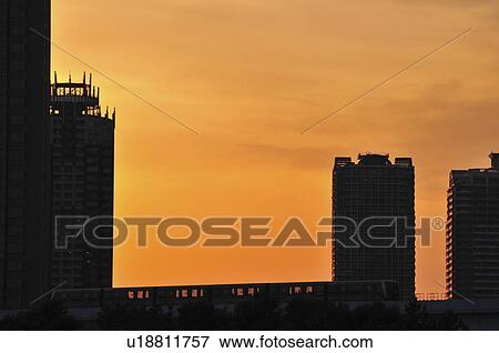 Silhouetted Skyline View Large Photo Image Stock Photo - Silhouetted Skyline. Fotosearch