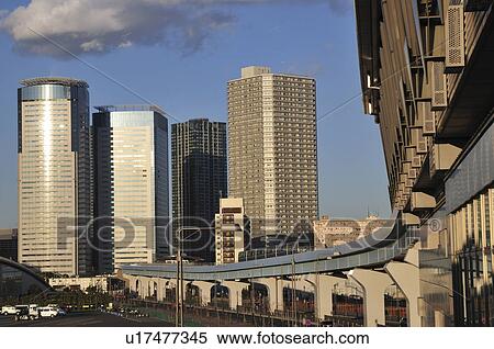 Skyline of Toyosu and yurikamome Train, Koto ward, Tokyo Prefecture, Honshu, Japan View Large Photo Image Stock Photography - Skyline of Toyosu and yurikamome Train, Koto ward, Tokyo Prefecture, Honshu, Japan . Fotosearch