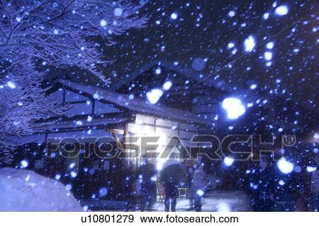 Stock Photo - Snow Falling on House. Fotosearch