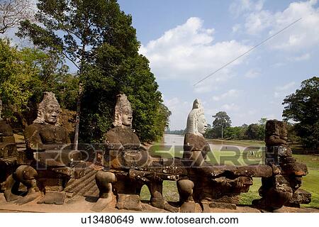 Statues at Siem Reap View Large Photo Image Stock Photo - Statues at Siem Reap. Fotosearch