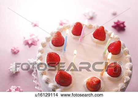 Strawberry Birthday Cake View Large Photo Image Picture - Strawberry Birthday Cake. Fotosearch