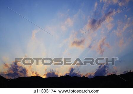 Sunset Over Mountains View Large Photo Image Picture - Sunset Over Mountains. Fotosearch